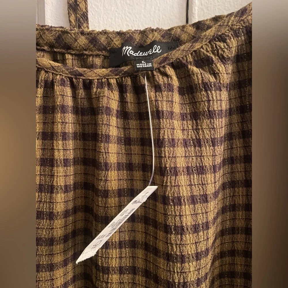 Madewell Tie-Back Cut Out Blouse in Spiced Olive • NWT - Picture 7 of 9